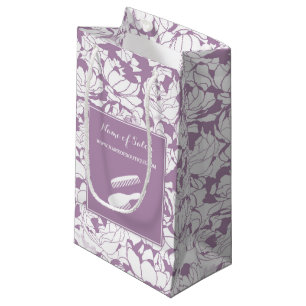 Petit Sac Cadeau Salon tendance Black White Stripes Coiffure et bea