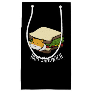 Petit Sac Cadeau Sandwich au jambon Funny Hamster Pun Dark BG