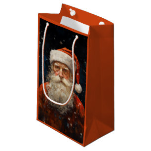Petit Sac Cadeau Santa Claus Portrait Van Gogh Style