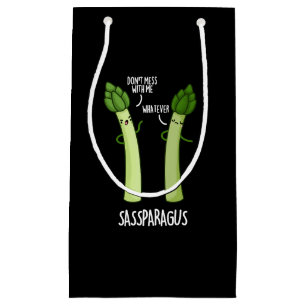 Petit Sac Cadeau Sassparagus Funny Asparagus Vegetable Pun Dark BG