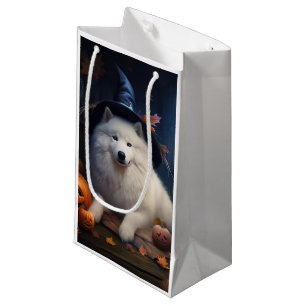 Petit Sac Cadeau Scary d'Halloween Citrouille Samoyé