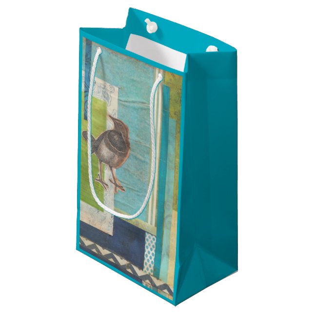 Petit Sac Cadeau Scrapbook Avian I (Devant Angle)