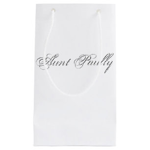 Petit Sac Cadeau Script minimaliste Joli Monogramme 3d