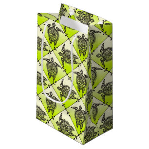 Petit Sac Cadeau Shamanic Tortues de mer Motif - vert + votre idée