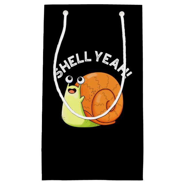 Petit Sac Cadeau Shell Ouais Funny Snail Pun Dark BG (Devant)