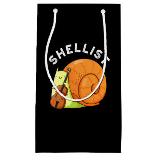 Petit Sac Cadeau Shellist Funny Snail Cello Pun Dark BG