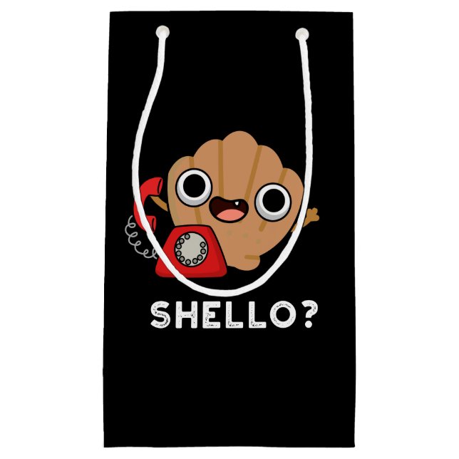 Petit Sac Cadeau Shello Funny Sea Shell Pun Dark BG (Devant)