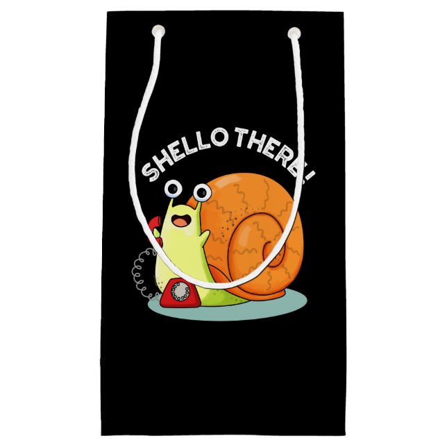 Petit Sac Cadeau Shello There Fundy Snail Hello Pun Dark BG (Devant)