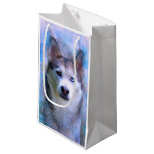 Petit Sac Cadeau Sibérie Husky Dog Eau Couleur Art Peinture