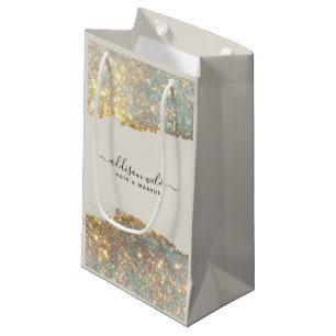 Petit Sac Cadeau Signature holographique Script moderne Parties sci