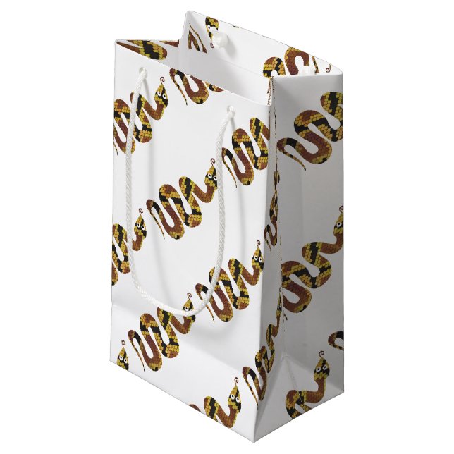 Petit Sac Cadeau Silhouette Brown et dorée (Devant Angle)