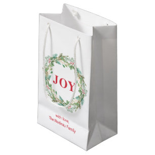 Petit Sac Cadeau Simple élégante Wreath Joie moderne Noël
