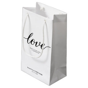 Petit Sac Cadeau Simple Love Script Mariage personnalisé Élégant