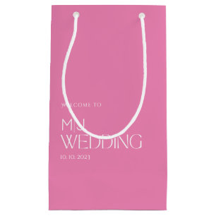 Petit Sac Cadeau Simple mais mignon Mariage blanc & rose Accueil