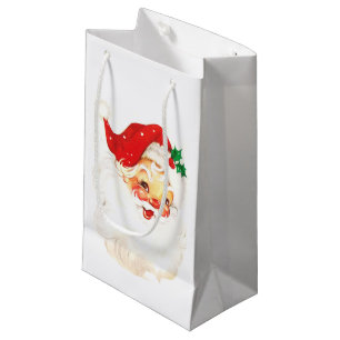 Petit Sac Cadeau Simple mignonne Noël Vintage du Père Noël