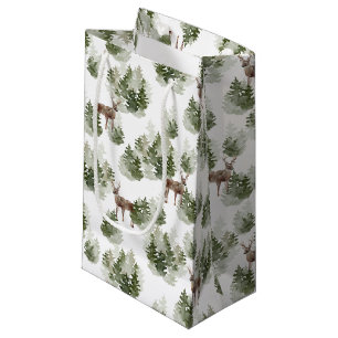 Petit Sac Cadeau Simple Russe Forêt d'hiver aquarelle Noël