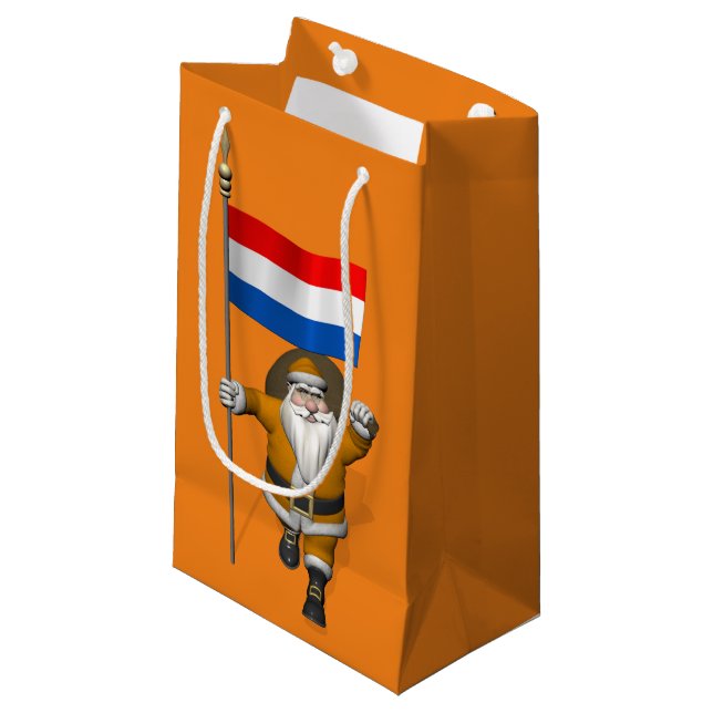 Petit Sac Cadeau Sinterklaas Avec Drapeau Du Pays-Bas (Devant Angle)