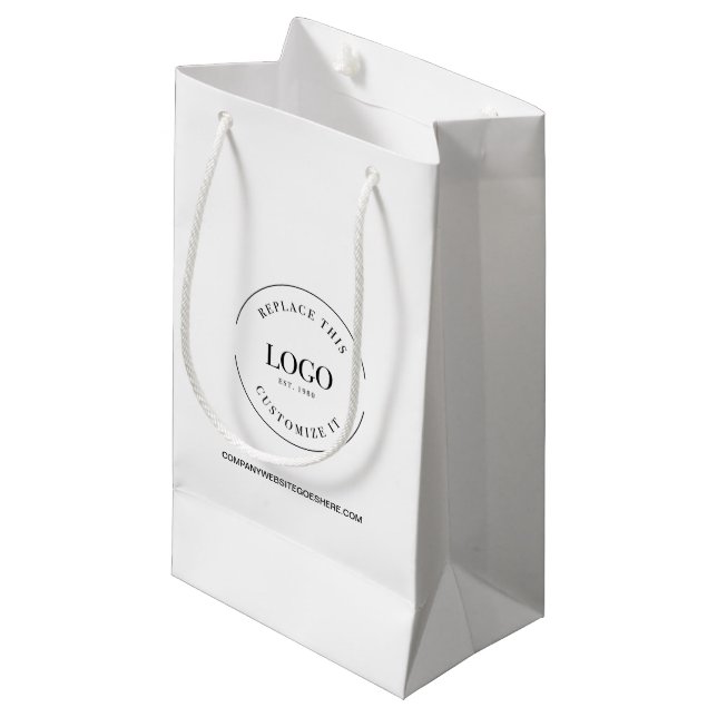 Petit Sac Cadeau Site de l'entreprise Votre logo personnalisé (Devant Angle)