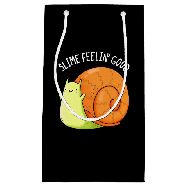 Petit Sac Cadeau Slime Feelin Good Funky Snail Pun Dark BG (Devant)