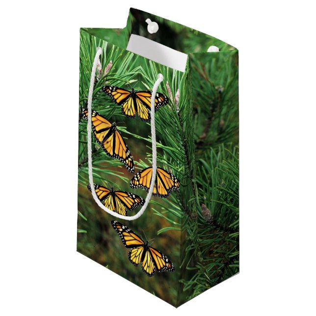 Petit Sac Cadeau Sm Sac-cadeau Monarque sur Pine Boughs (Devant Angle)