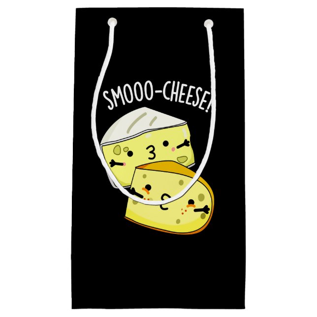 Petit Sac Cadeau Smoo-cheese Funny Cheese Pun Dark BG (Devant)