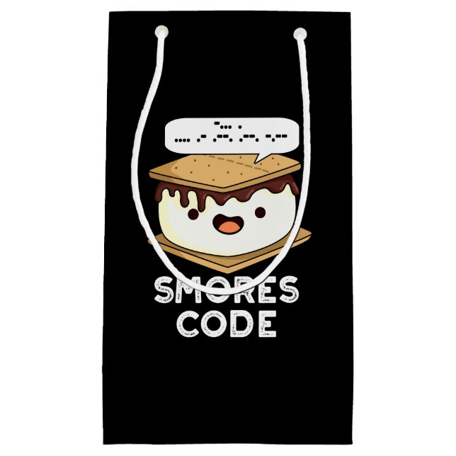 Petit Sac Cadeau Smores Code Funny Food Pun Dark BG (Devant)