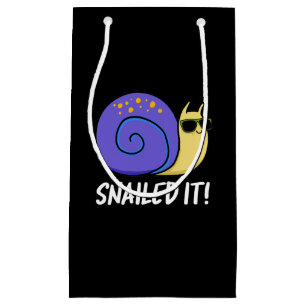 Petit Sac Cadeau Snail It Funny Snail Pun Dark BG