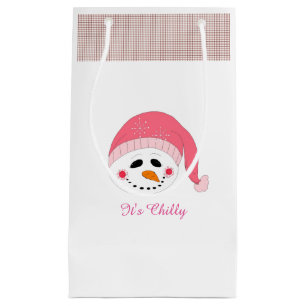 Petit Sac Cadeau Snowman grinçant avec des paroles hivernales