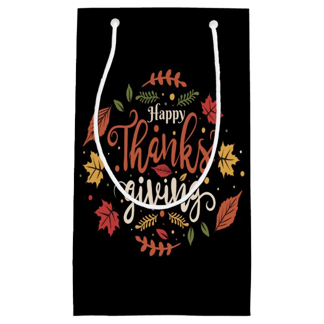 Petit Sac Cadeau Soirée de Thanksgiving Soirée de fête de famille c (Devant)