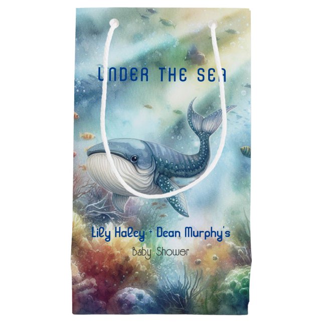 Petit Sac Cadeau Sous le Baby shower marin (Devant)