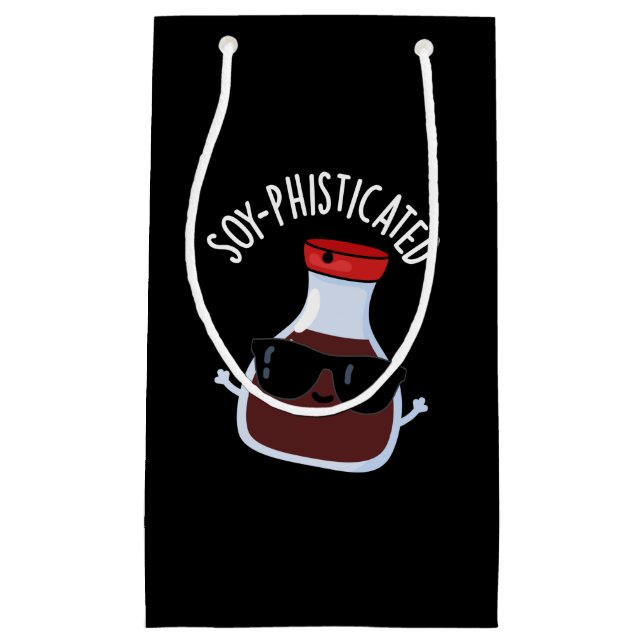 Petit Sac Cadeau Soy-phisticated Funny Soy Sauce Pun Dark BG (Devant)