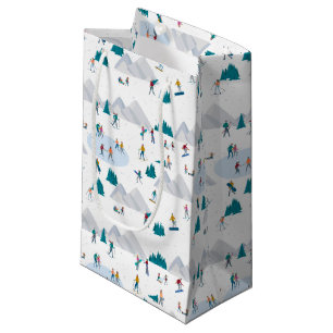 Petit Sac Cadeau Sports d'hiver Vacances Motif