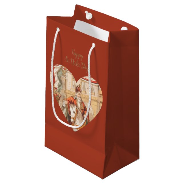 Petit Sac Cadeau St. Nicholas Hearts Sinterklaas St. Nick's Day (Devant Angle)