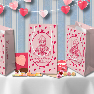 Petit Sac Cadeau St Valentine Catholic Pink Heart Sketch Artwork