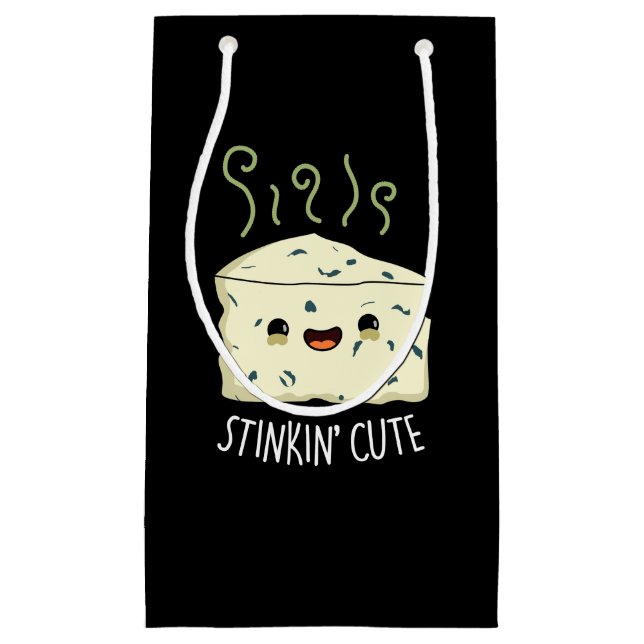 Petit Sac Cadeau Stinkin Cute Funny Cheese Pun Dark BG (Devant)