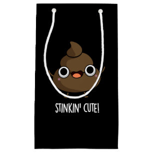 Petit Sac Cadeau Stinkin Cute Funny Poo Pun Dark BG