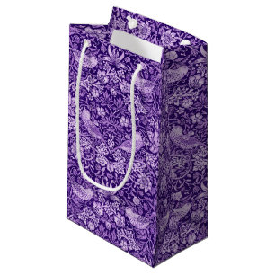 Petit Sac Cadeau Strawberry Thief Purple, William Morris
