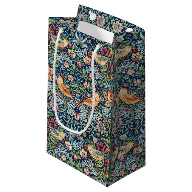 Petit Sac Cadeau Strawberry Thief, William Morris (Devant Angle)