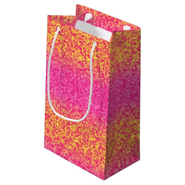 Petit Sac Cadeau Stripes de parties scintillant, Sac-cadeau rose-ja (Dos Angle)