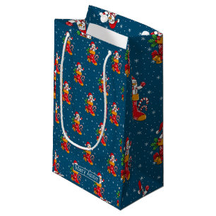 Petit Sac Cadeau Sucre de canne d'alimentation Snowman Motif de flo