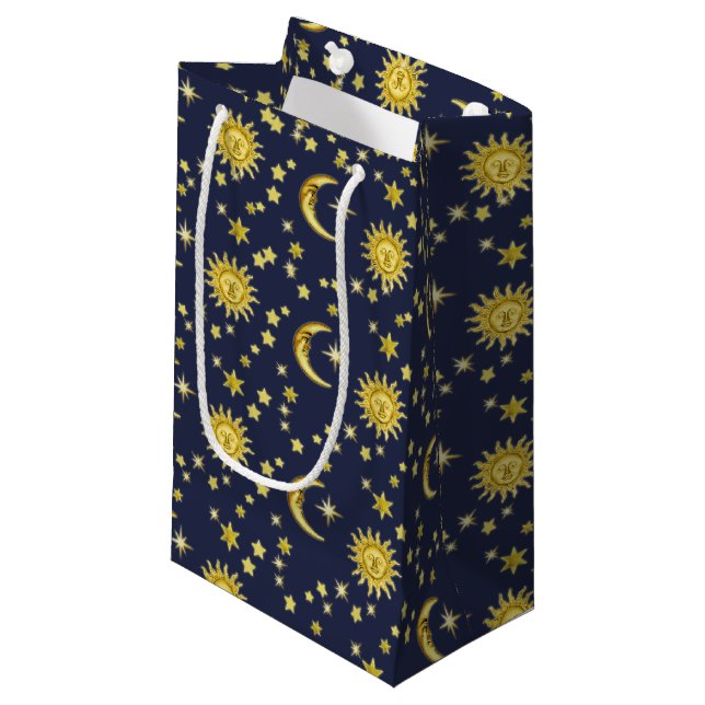 Petit Sac Cadeau Sun, lune et étoiles (Devant Angle)