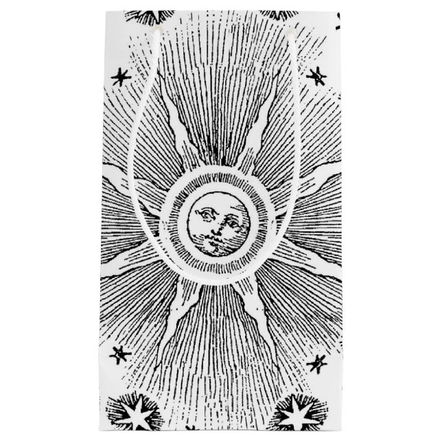 Petit Sac Cadeau Sun Stars Antique Nuit Ciel Médiéval Zodiac (Devant)