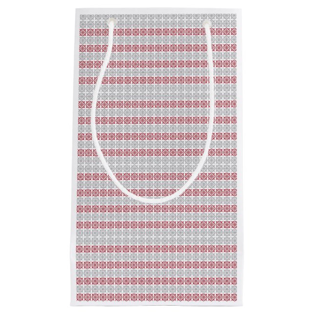 Petit Sac Cadeau SUN traditionnel letton motif géométrique I (Devant)