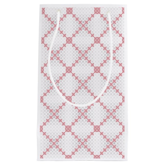 Petit Sac Cadeau SUN traditionnel letton motif géométrique II (Devant)