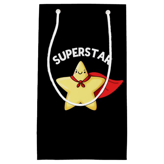 Petit Sac Cadeau Super Star Funny Astronomy Pun Dark BG (Devant)