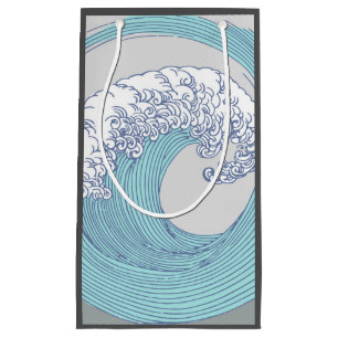 Petit Sac Cadeau Surf asiatique japonais Vague Art Ocean Art
