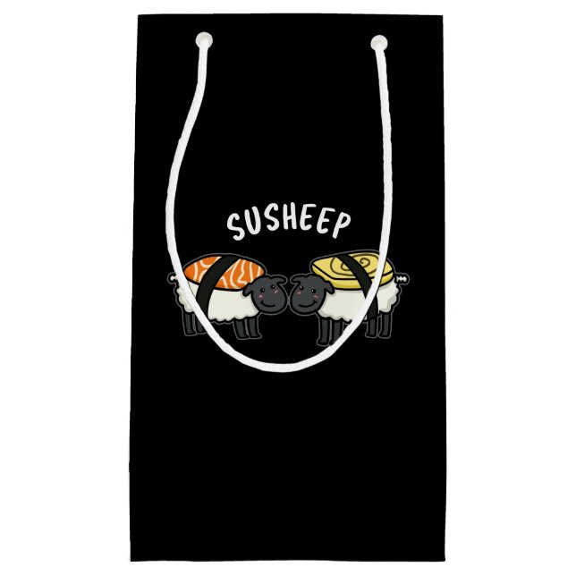 Petit Sac Cadeau Susheep Funny Sushi Sheep Pun Dark BG (Devant)