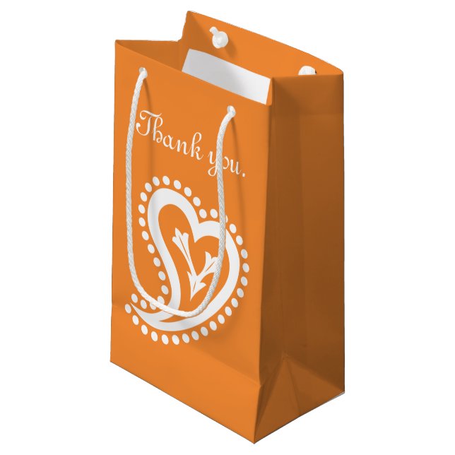 Petit Sac Cadeau Sweet Paisley Hearts in Orange Gift Bag (Devant Angle)