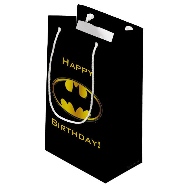 Petit Sac Cadeau Symbole Batman | Logo de dégradé ovale (Dos Angle)