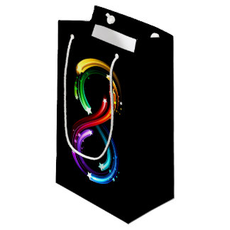 Petit Sac Cadeau Symbole de l'infini des comètes arc-en-ciel